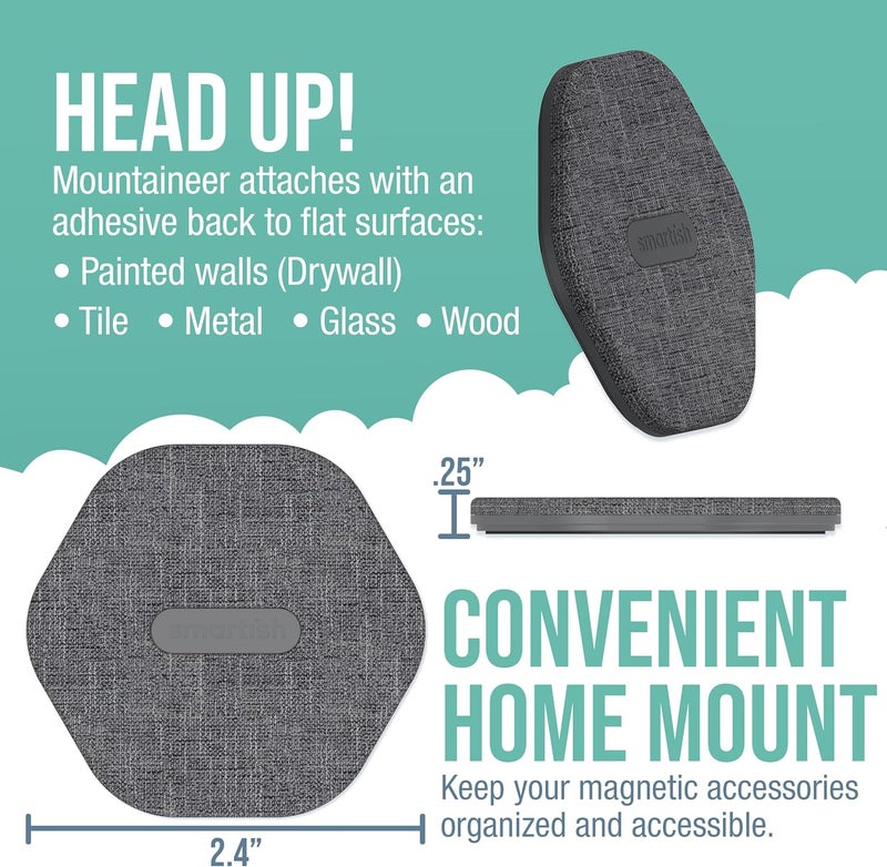 Smartish ® MagSafe Mountaineer Wall Mount - Compatible with Apple iPhone 17/16/15/14/13 - Magnetic Stick on Adhesive Phone Holder - Extra Strength Magnet for Apple Accessories - No. 2 Pencil Gray - Image 3